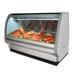 Howard-McCray SC-CMS40E-4C-S-LED 51 1/2" Full Service Red Meat Case w/ Curved Glass - (2) Levels, 115v, Silver