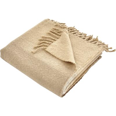 Wohndecke LEONIQUE "Bouclé garngefärbt", beige (beige, braun), B:130cm L:170cm, Wohndecken, mit Farbverlauf Image