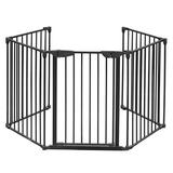 Dog Gate 5-Panel Play Yard for Pets Dog Cat 120 Inches Wide Adjustable Metal Pet Fence with Sturdy Structure for Wide Spaces