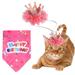 CSCHome Dog Bandanas Set with Dog Cat Crown Hat Dog Birthday Party Decorations for Small Medium Dogs Cats