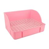 Rabbit for Cage Corner Litter Pan Anti Splashing Pee Pan Tray Potty Trainer Cage Toilet Bedding Box for Ferrets Rats Guinea Pigs Pink