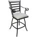 Jenna Outdoor/Indoor Bar Stool 30 Arms - Cream on Dark Nut Frame