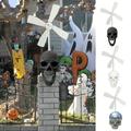 SSBSM Skull Windmill Garden Skull Decor Halloween Metal Wind Skull Whirligig Decoration Wind Spinner Halloween Metal Decoration Windmill Yard Lawn Ornament