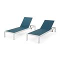 Christopher Knight Home Cape Coral Outdoor Aluminum Chaise Lounge (Set of 2) by Teal + White