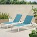 Christopher Knight Home Cape Coral Outdoor Aluminum Chaise Lounge (Set of 2) by Teal + White