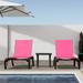 Domi Patio Lounge Chairs Set of 3 Aluminum Pool Chaise Lounge with Side Table 5 Position Adjustable Backrest and Wheels All Weather Outdoor Lounge Chairs (Pink)