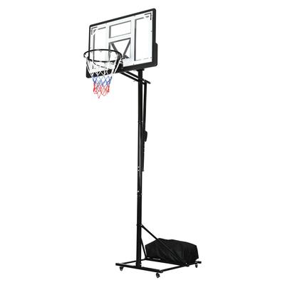 Indoor&Outdoor Basketball Stand Portable 8-10 FT Height Adjustable Basketball Hoop with Shatterproof Backboard Weighted Bag