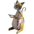 IFACT Outdoor Reading Lawn Ornament Recycled Metal Lawn Ornament Yard 12