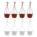 NUOLUX 8 Sets Hanging Flower Pot Hanging Plant Basket Hanging Planter Plastic Flower Pot