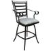 Jenna Outdoor/Indoor Bar Stool 30 Arms - Natural Fun Stone on Dark Nut