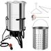 ROVSUN 50QT Turkey Fryer with 54 000BTU Propane Stove Stainless Steel Outdoor Deep Fryer & Seafood Boiler Steamer with Basket Thermometer Lifting Hook & Support Rack for Outdoor Backyard Cooking