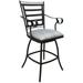 Jenna Outdoor/Indoor Extra Tall Bar Stool 35 Arms - Natural Fun on Dark Nut