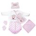 Reborn Dolls Girl Clothes Pink Bear Suit for 20-22 inch Reborn Baby Doll Clothes Accessories 5 Pieces Set