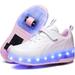 YAZI Kids Shoes with Wheels LED Light Color Shoes Shiny Roller Skates Skate Shoes Simple Kids Gifts Boys Girls The Best Gift for Party Birthday Christmas Day