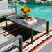 Barton 43 Rectangle Outdoor Aluminum Coffee Table with Tempered Glass Table Top Grey