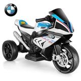 Funcid Ride on Toys 12V Motorcycle for Kids Licensed BMW Battery Powered Ride on Motorcycle for Child with LED Lights Music (White)