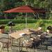 Havenside Home Perry 11ft Crank Lift Aluminum Round Umbrella by Base Not Included Terrace Adobe