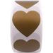 1Roll/300Pcs Heart-Shape Scratch Off Stickers Labels Self-Adhesive Scratch Label DIY Greeting Card Invitation Card Labels for Wedding Birthday Party Game Gifts Crafts (Gold)