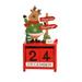 CSCHome Christmas Wooden Desktop Calendar Ornaments Santa Claus Desk Calendar Xmas Calendar DIY Decoration For Xmas Tree Tabletop Home Office Holiday