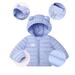 Godderr Boys Girls Bear Printing Down Coats Hooded Cardigan Jacket Knit Top Zipper Winter Down Coats Long Sleeve Solid Color Down Jacket for Baby Toddler 6M-5Y