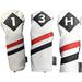 covers White Red and Black Leather Style 1 3 H Driver Fairway Wood and Cover Classic Look