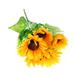 30cm Realistic Sunflower Bunch 7-Bifurcation Artificial Sunflower Floral Arrangement Faux Sunflower Bouquet for Home Decoration Wedding Decor