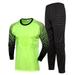renvena kids Boys Padded Goalkeeper Goalie Soccer Uniform Suit Long Sleeve and Long Pants Activewear Fluorescent Green 9-10