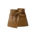 Sunisery Kids A-Line Skirt Toddler Solid Color High Waist Midi Skirt with Pockets and Waist Belt for Fall Winter