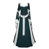AOOCHASLIY Womens Medieval Costume Retro Renaissance Long Dress