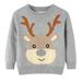 YDOJG Boys Girls Print Sweater Sweatshirts Toddler Christmas Deer Print Warm Knitted Sweater Long Sleeve Xmas Tops Knitwear Cardigan Coat For 6-7 Years