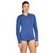 Speedo Women s Standard Uv Swim Shirt Long Sleeve Half Zip Rashguard Bright Cobalt Medium