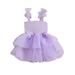 Sunisery Girls A-line Dress Sleeveless Bow Tulle Patchwork Party Dress Summer Dress for Birthday