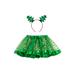 Sunisery Kids Girl Princess Skirt Outfit Baby Elastic Waist Christmas Print Tutu Skirt with Elk Headband Set