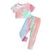 Pimfylm Prints Tops Pants Toddler Children s Autumn Winter Toddler Kids Baby Pants 2pcs Suit For Children Pink 100
