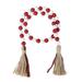 1pc Exquisite Wooden Bead Pendant Tassel Ornament Wooden Bead Decor Home Decor