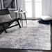 berber collection 4 x 6 ivory/blue ber274b modern abstract non-shedding living room bedroom dining room entryway plush 1.2-inch thick area rug