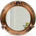 Elite Store Wall Mounted Nautical Porthole Mirror & Windows (15 inch Light Copper Mirror)