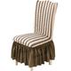 Lisingtool Bubble Plaid Stretch Dining Chair Covers Slipcovers Thick with Chair Cover Skirt Brown