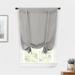 DriftAway Faux Linen Textured Solid Color Blackout Tie Up Curtain for Kitchen Adjustable Balloon Rod Pocket Window Curtains Gray - 25 Width X 47