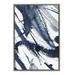 Kate and Laurel Sylvie Indigo Watercolor Framed Canvas Wall Art by Amy Peterson Art Studio 23x33 Gray Decorative Abstract Art Print for Wall