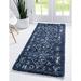 Rabat Collection Modern Tribal Moroccan Inspired Plush & Soft Nomad Design Area Rug (2 7 X 6 0 Runner Navy Blue/ Ivory)