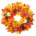 FRCOLOR Thanksgiving Day Wreath Simulation Maple Leaf Wreath Pumpkin Candlestick Wreath