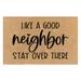 Baocc Funny Door Mats Funny Door Mat Non Slip Back Rubber Entry Way Doormat Outside Like A Good Neighbor Stay Over There Standard Outdoor Welcome Mat