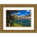 Bishop Russ 24x17 Gold Ornate Wood Framed with Double Matting Museum Art Print Titled - Treasure Lake under the Sierra Crest-John Muir Wilderness-Sierra Nevada Mountains-California-USA