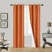 F8 Rust 2-Pc Printed Blackout Room Darkening Window Curtain Treatment Set Of Two (2) Insulated Thermal Panels 37 In Wide X 63 In Length (Each) With Silver Grommets On Top