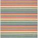 cabana collection 6 7 square ivory / green cbn323a stripe indoor/ outdoor non-shedding easy cleaning patio backyard porch deck mudroom area rug