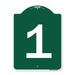 SignMission 18 x 24 in. Designer Series Sign - Sign with Number 1 Green & White