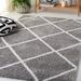 Tahoe Collection Area Rug - 5 X 7 Grey & White Trellis Design Non-Shedding & Easy Care 1.2-Inch Thick Ideal For High Traffic Areas In Living Room Bedroom (THO676G)