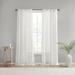 Madison Park 2-Piece Yarn Dye Sheer Panel Pair Woven Linen Hadcrafted Window Curtain White 37x84