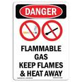 SignMission OSHA Danger Sign - Flammable Gas Keep